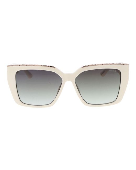 Guess Metallic White Plastic Sunglasses
