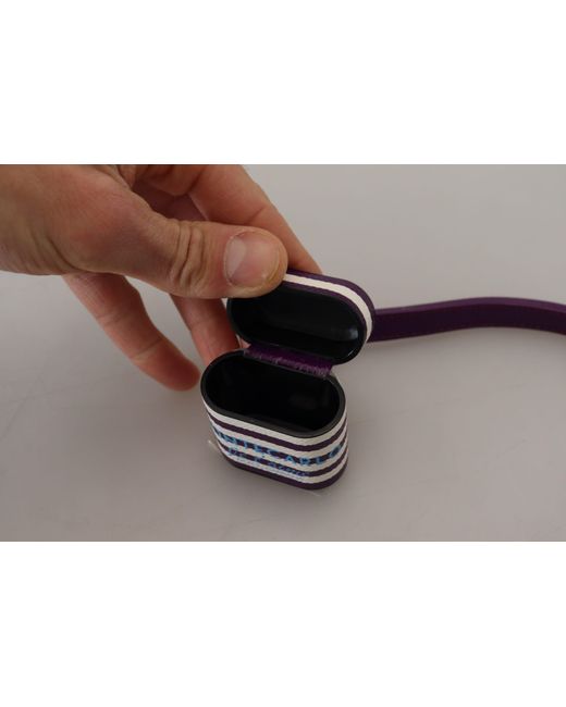 Dolce & Gabbana Purple Chic Leather Airpods Case