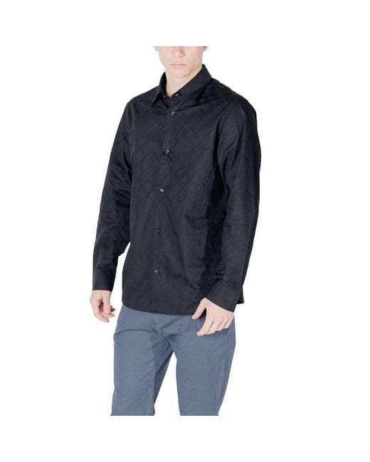 ARMANI EXCHANGE Blue Cotton Shirt for men