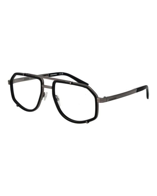 DSquared² Black Metal Glasses (frames) for men