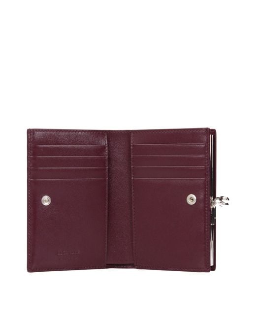 Jil Sander Purple Red Leather Wallet