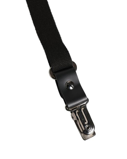 Dolce & Gabbana Black Cotton Leather Elastic Y for men