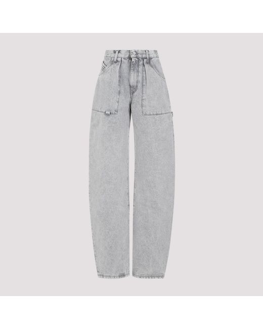 The Attico Gray Light Grey Effie Long Pants