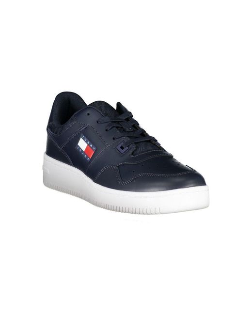 Tommy Hilfiger Blue Contrast Sneakers With Logo Detail for men