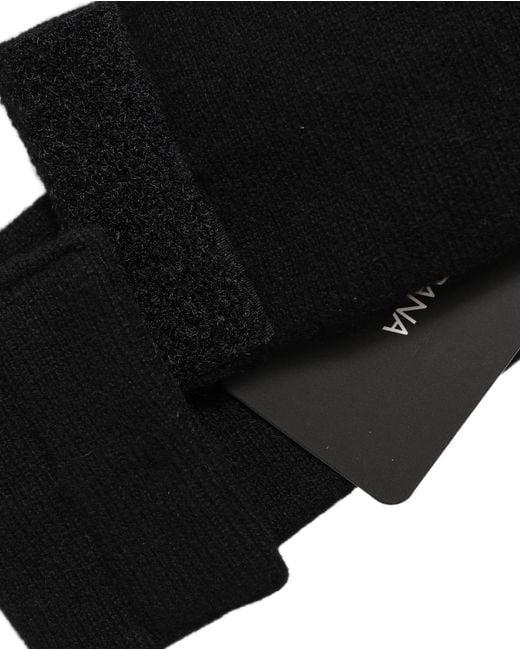 Dolce & Gabbana Men Black Cashmere Knitted Logo Head Band One Size for men