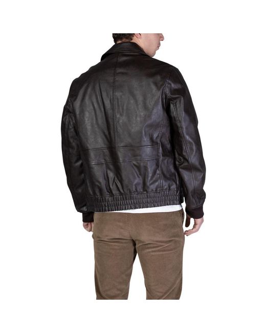 Guess Black Brown Polyethylene Bomber for men