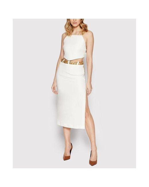 Patrizia Pepe White Viscose Long Skirt