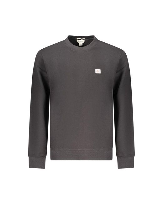 Calvin Klein Gray Black Cotton Men's Sweatshirt for men