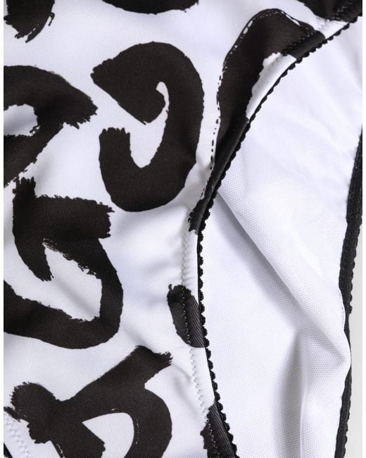 Dolce & Gabbana Black White Graphic Logo High Brief Underwear
