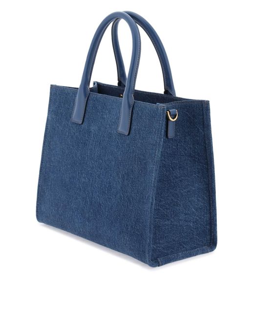 Versace Blue Small Denim La Medusa Tote Bag