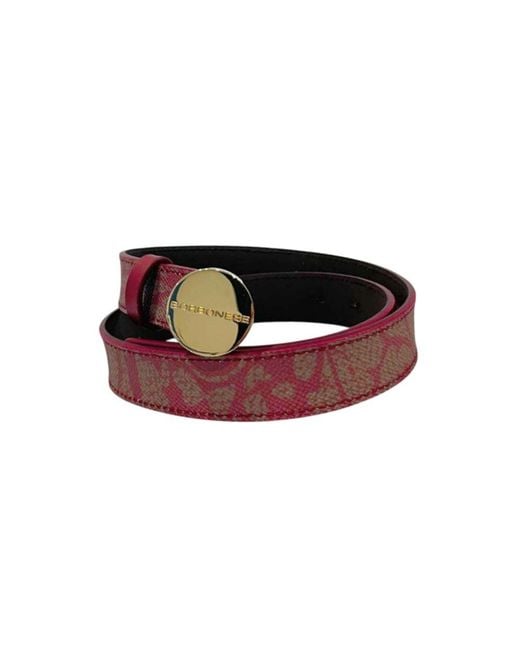 Borbonese Multicolor Red Genuine Leather Belt