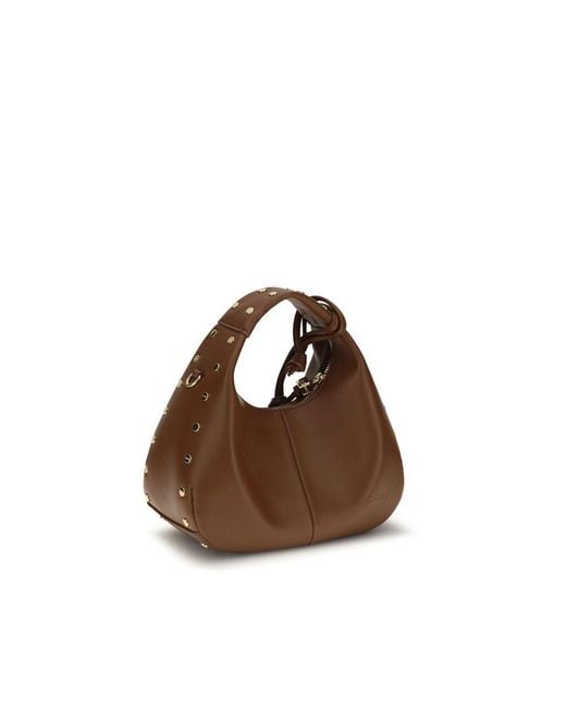 Ganni Brown Recycled Leather Shoulder Bag