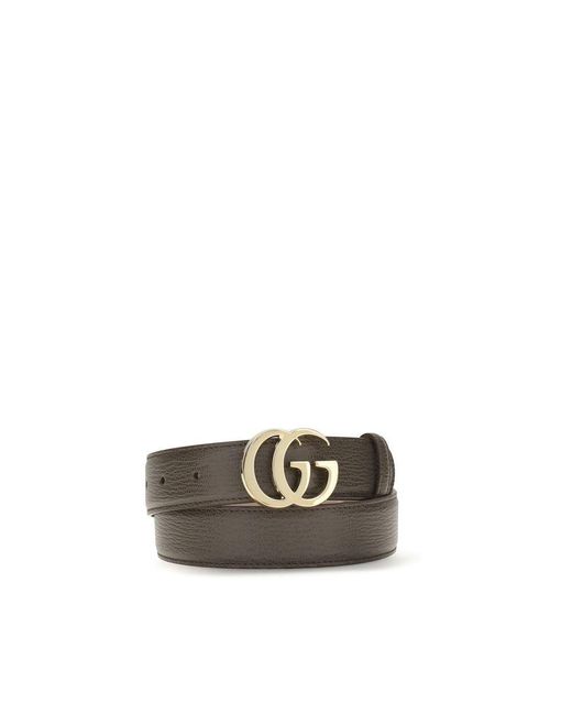Gucci Gray Brown Calf Leather Bos Taurus Regular Belt