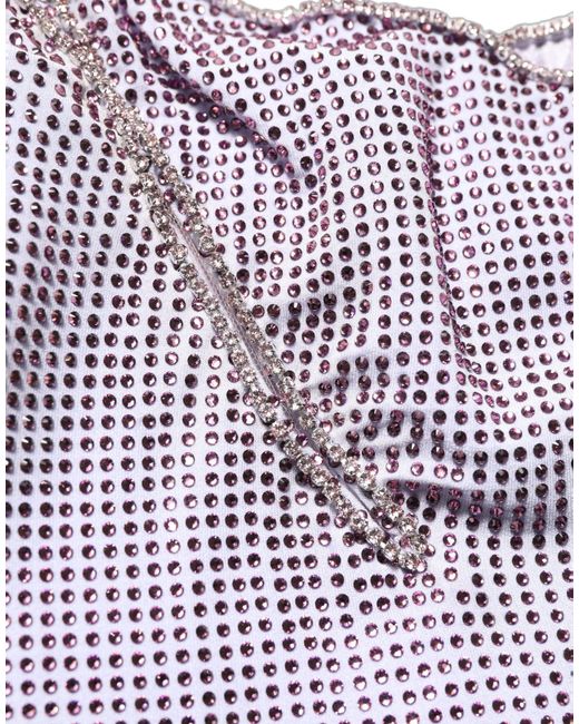 Dolce & Gabbana Purple Crystal Oneshoulder EveningGown Dress