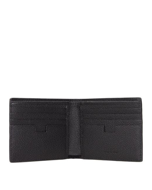Testoni Black Leather Wallet for men