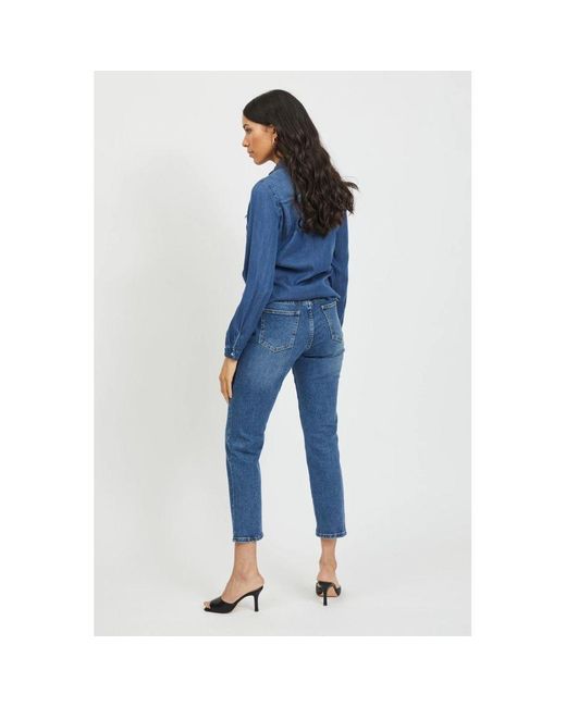 VILA CLOTHES Blue Cotton Sweater