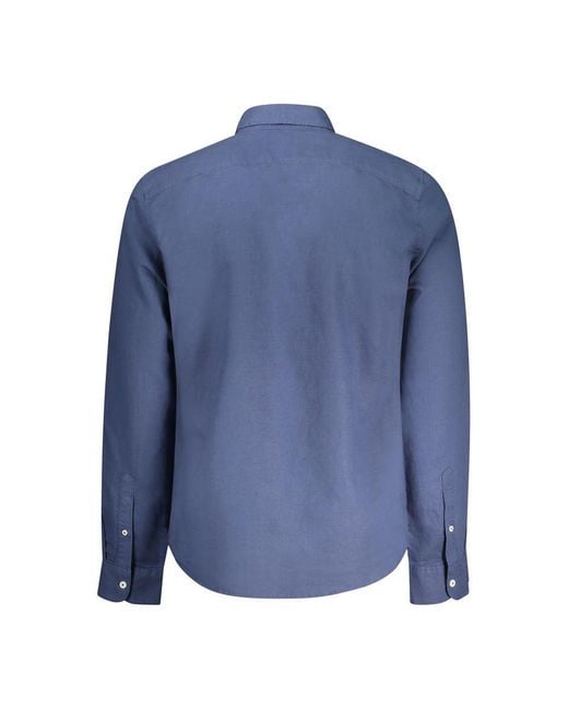 Timberland Blue Blu Linen Men Shirt for men