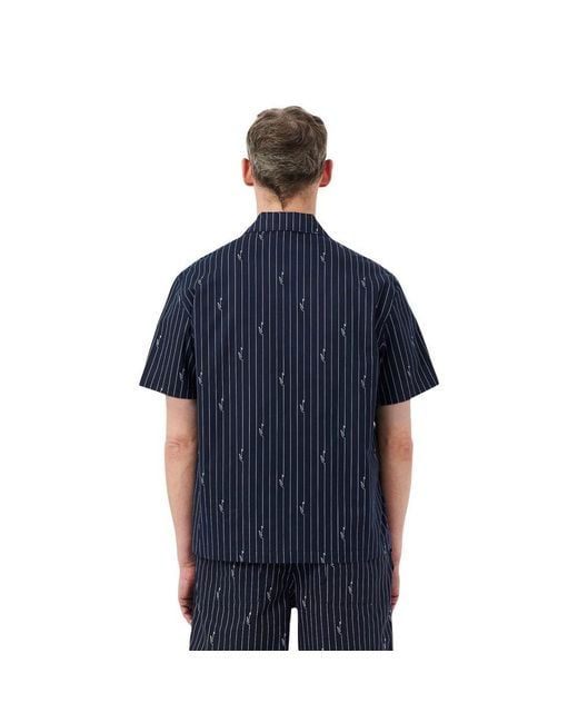 Lacoste Blue Cotton Shortsleeve Shirt for men