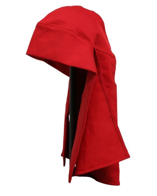 Dolce & Gabbana Red Polyester Whole Head Wrap Capello Hat