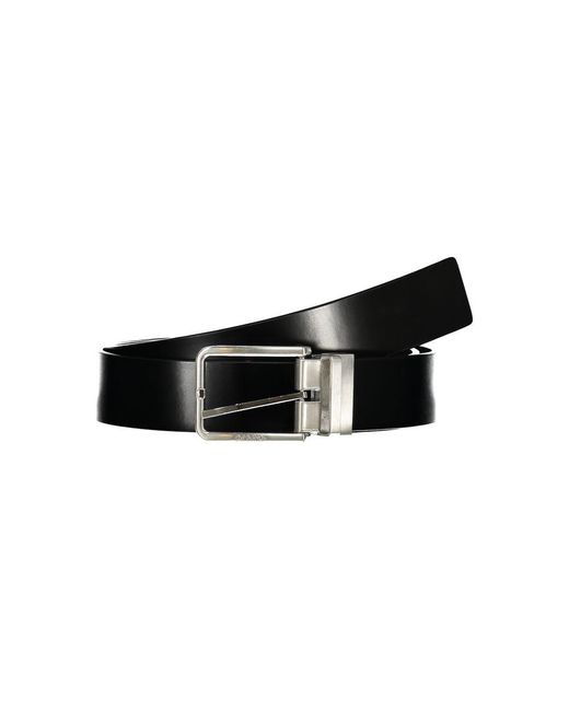 Calvin Klein Black Sleek Reversible Leather Belt for men