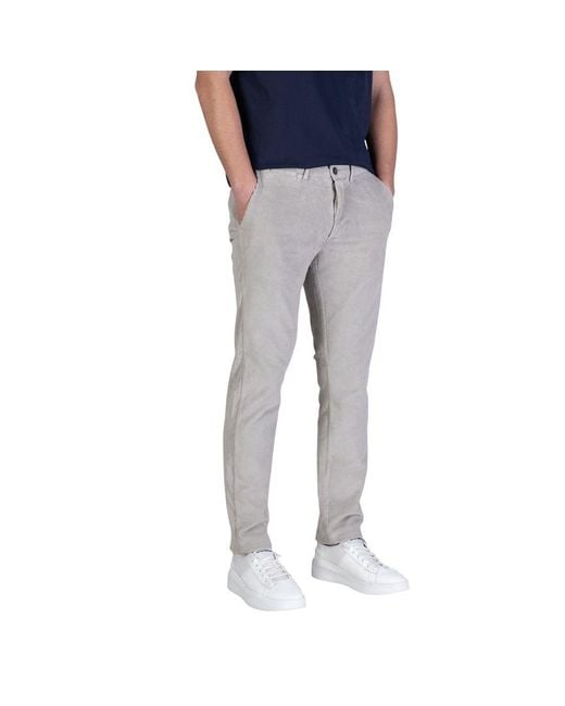 Borghese Blue Gray Cotton Casual Pants for men