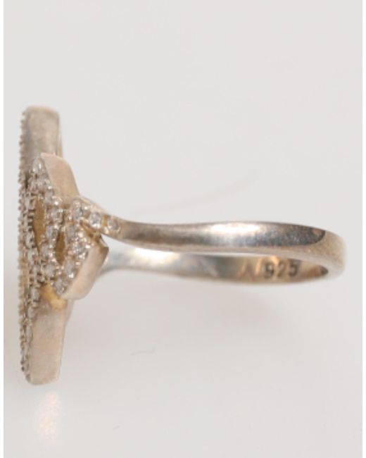Nialaya Natural Geometric Diamond Shape Pave Cz Crystal Jewelry Ring