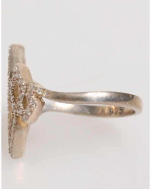 Nialaya Natural Geometric Diamond Shape Pave Cz Crystal Jewelry Ring