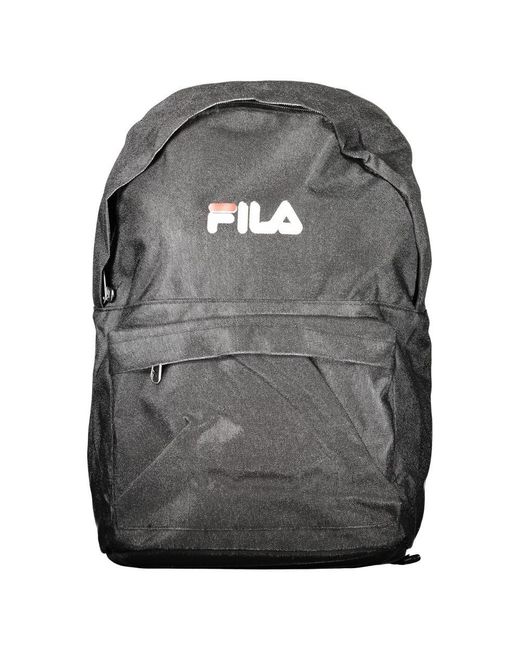 Fila Gray Black Polyester Men Backpack for men