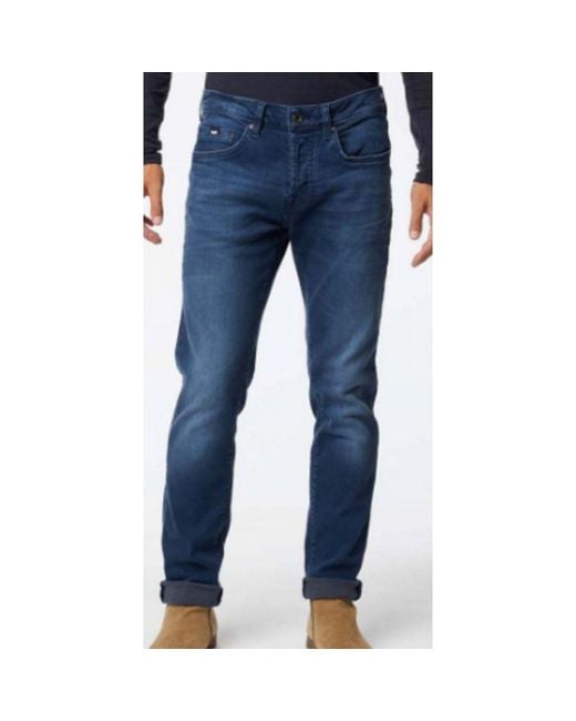 Gas Blue Cotton Slim Fit Jeans for men