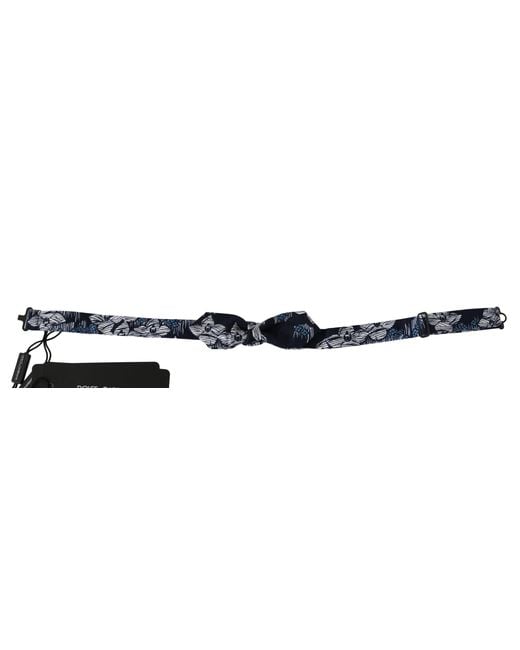 Dolce & Gabbana Black Dolce Gabbana Floral Slim Adjustable Neck Papillon Bow Tie for men
