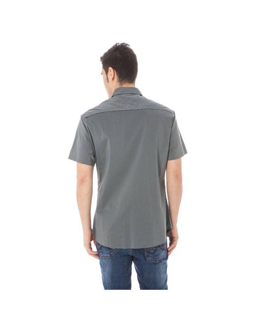 CoSTUME NATIONAL "gray Cotton Men's Shirt With Italian Collar" for men