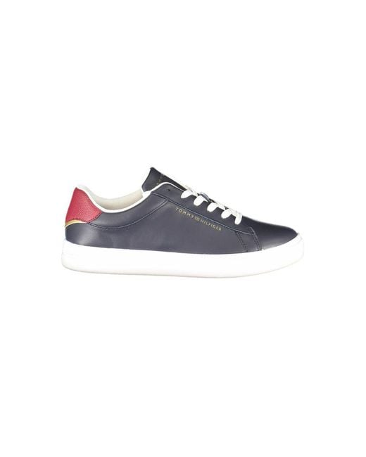 Tommy Hilfiger Blue Leather Sneakers Casual Style