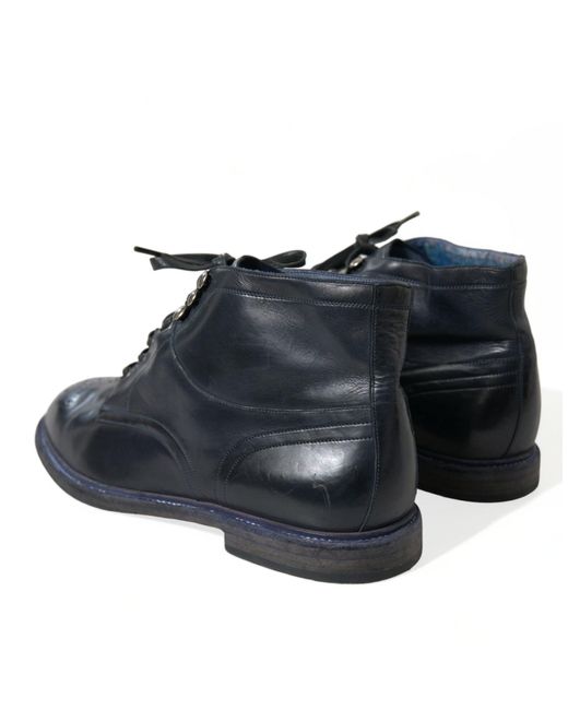 Dolce & Gabbana Black Leather Ankle Boots for men