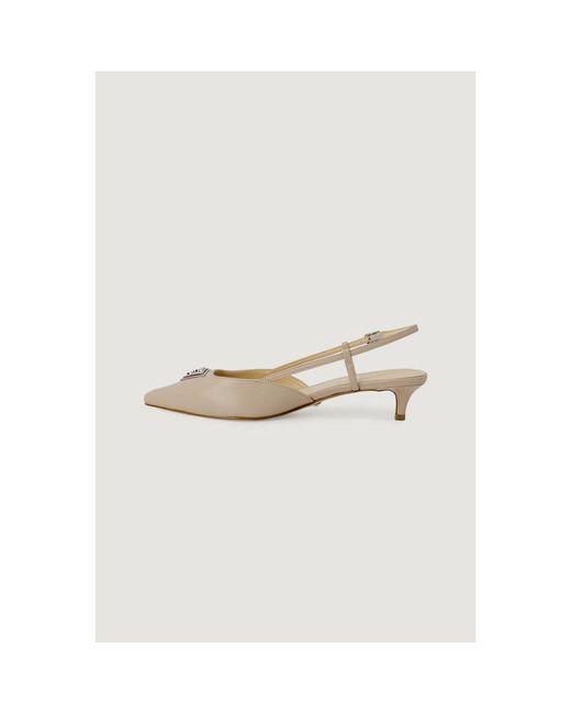 Guess White Beige Polyester High Heel Pumps