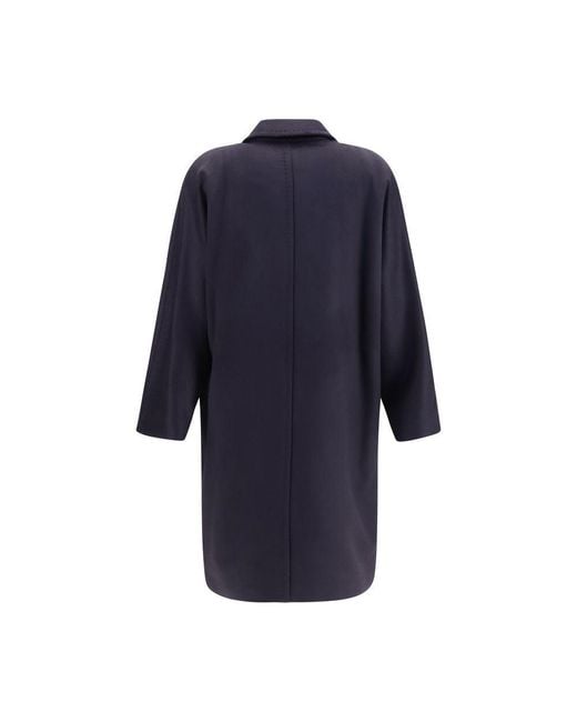 Max Mara Blue Wool Oves Aries Coat