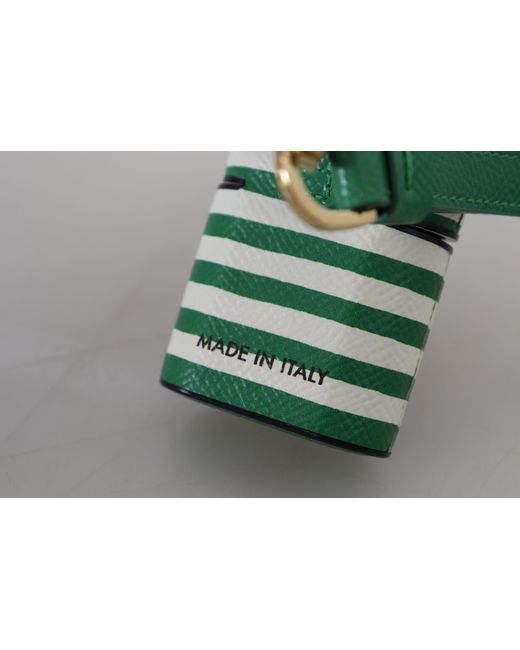Dolce & Gabbana Green Elegant Leather Airpods Case