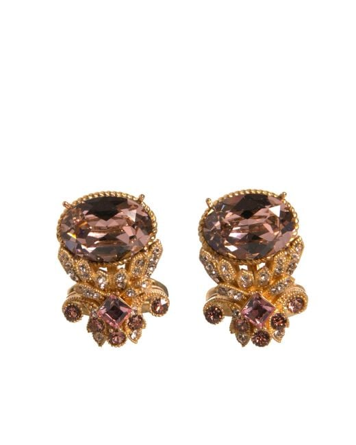 Dolce & Gabbana Brown Tone 925 Sterling Crystal Cufflink for men