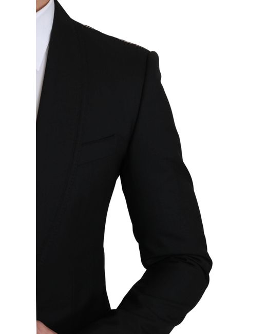 Dolce & Gabbana Dolce Gabbana Black Single Breasted Formal Wool Blazer for men