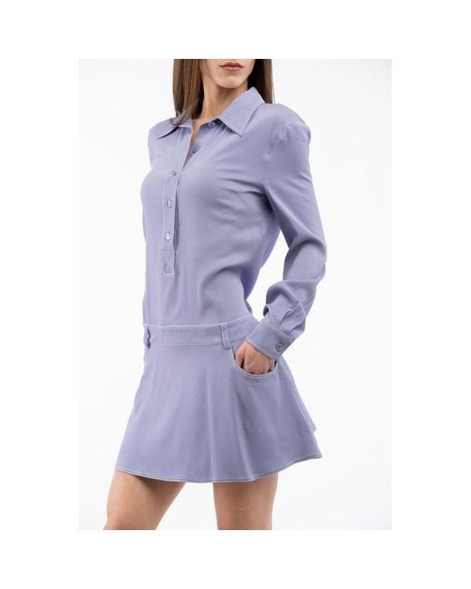 Moschino Blue Multicolor Marabou Casual Dress