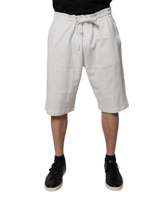 Dolce & Gabbana Gray Cotton Sweatmen's Bermuda Shorts for men