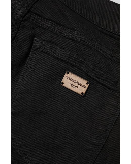 Dolce & Gabbana Black Cotton Skinny Mid Waist Denim Jeans for men