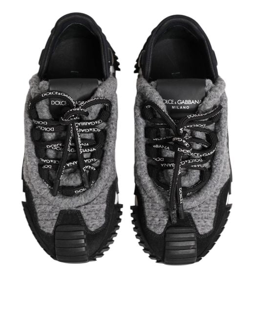 Dolce & Gabbana Black Gray Ns1 Low Top Sneakers Shoes