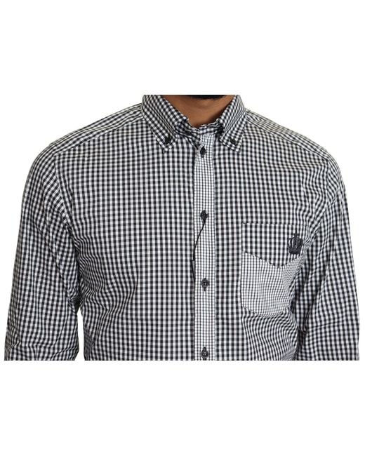 Dolce & Gabbana Blue Checkered Casual Shirt for men