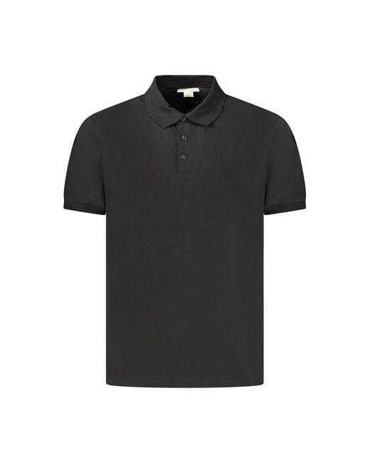 Calvin Klein Black Cotton Polo Shirt for men