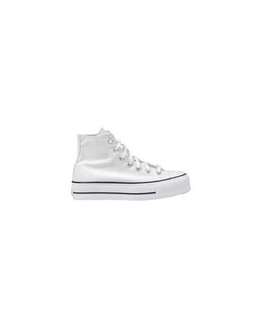 Converse White Polyester Platform Sneakers