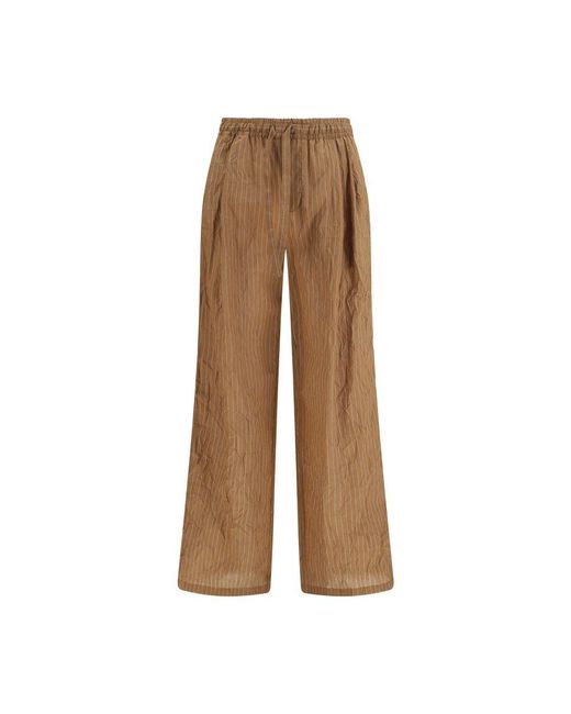 Dolce & Gabbana Brown Linen Casual Pants for men