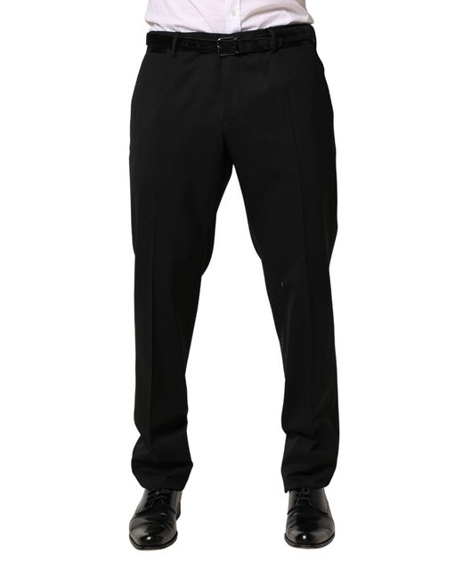 Dolce & Gabbana Black Wool Skinny Dress Trouser Pants Virgin for men