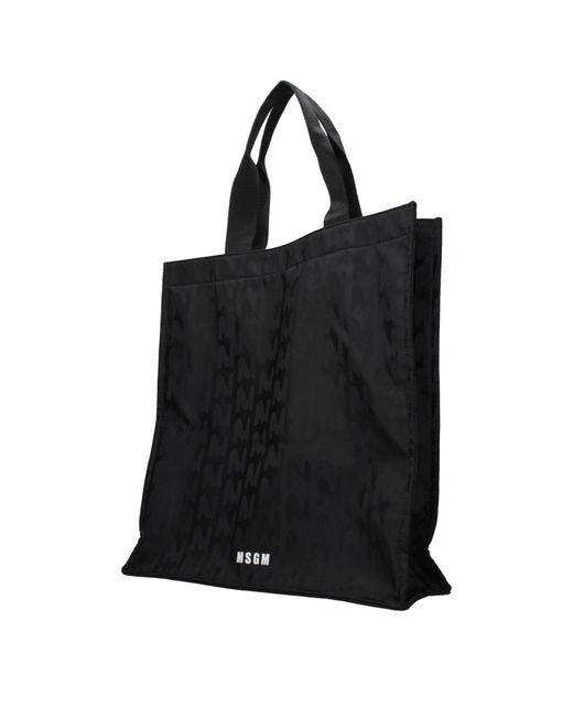 MSGM Black Fabric Handbag for men