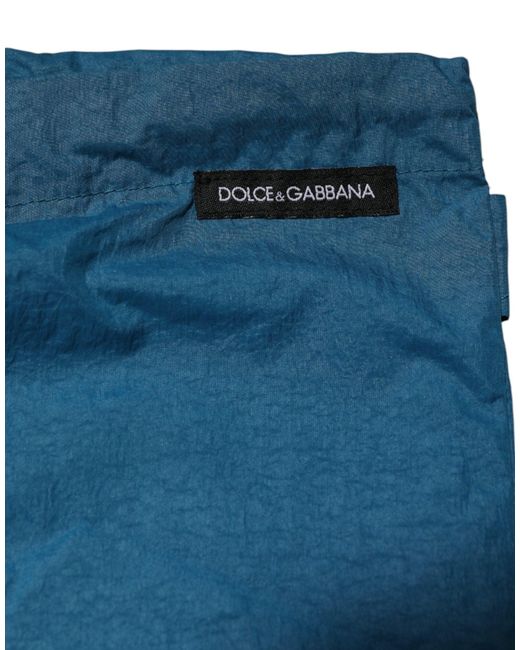 Dolce & Gabbana Blue Logo Waistband Beachwear Shorts Swimwear for men