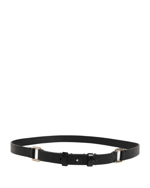 Gianfranco Ferré Black Leather Thin Gold Metal Brass Buckle Waist Belt